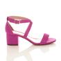 Fuchsia AJVANI Fuchsia Mid Block Heel Crossed Straps Sandals, Image 2 of 6