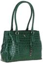 Green Croc Print Real Leather Two Section With Mid Purse Bag, Image 2 of 3