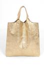 Gold Metallic Italian Leather Shoulder Bag, Image 1 of 4