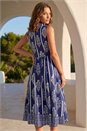 Navy  Petite Shell Print Dress, Image 3 of 5