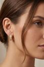 Gold Gold Double-Row Pavé Crystal Huggie Hoops, 1cm, Image 2 of 3
