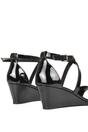 Black 'Kylie' Strappy Sandal Wedge Heels With Ankle Strap, Image 5 of 6