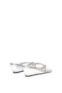 Silver 'Nina' Wedge Heel Sandal Mules With Diamante Thong Strap, Image 4 of 6