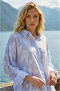 Light Blue  Floral Jacquard Buttoned Shirt, Image 4 of 5
