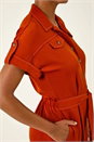 Rust Utility Buttoned Jumpsuit, Image 5 of 5