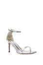 Silver XY LONDON Silver 'Emma' Strappy Stiletto High Heels With Ankle Strap, Image 2 of 6