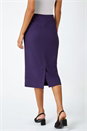 Purple Textured Pencil Midi Stretch Skirt, Image 3 of 5