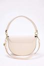 Ecru Metal Clasp Saddle Shoulder Bag, Image 3 of 3