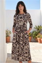 Stone Leaf Print Pocket Dress, Image 2 of 4