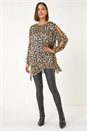 Black Faux Leather Pull On Elastic Waist Trousers , Image 4 of 5