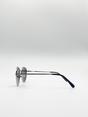 Silver Classic Round Metal Frame Sunglasses, Image 6 of 6
