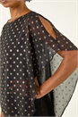 Black Foil Spot Overlay Asymmetric Top, Image 5 of 5