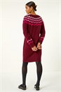 Wine Chevron Print Knit Dress, Image 1 of 5