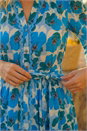 Blue Petite Floral Print Pocket Midi Dress, Image 4 of 4