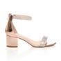 Rose Gold AJVANI Rose Gold Mid Block Heel Ankle Strap Sandals, Image 2 of 6