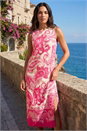 PINK Paisley Print Midi Dress, Image 1 of 4