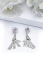 Light Pink Feather shaped Drop Earrings, Image 2 of 4
