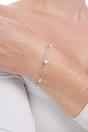 Silver Sterling Silver Pearl Double Chain Bracelet, Image 2 of 3
