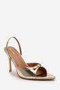 Gold 'Journey' Pointed Open Toe Heel, Image 3 of 6