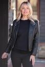 Black Ashwood Leather Black 'Vento' Real Leather Biker Jacket, Image 1 of 5