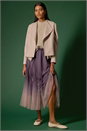 Pink Ombre Dip Dye Mesh Layered Skirt, Image 6 of 7