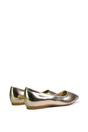 Gold 'Bubbles' Pointed Toe Slip on Flat Ballerina Pump Shoes, Image 4 of 5