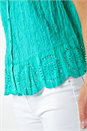 Jade Embroidered Sleeveless Crinkle Blouse, Image 5 of 5