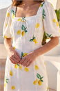 Ivory  Petite Lemon Print Midi Dress , Image 4 of 4
