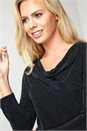 Black Shimmer Cowl Neck Top, Image 4 of 5