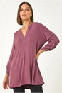 Mauve Ribbed Buttoned Stretch Shirt, Image 4 of 5