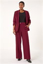 Wine Wide Leg Relaxed Fit Trousers, Image 3 of 7