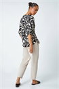 Black Petite Floral Stretch Button Detail Shirt, Image 3 of 5