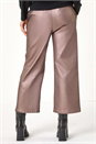 Bronze Metallic Coated Wide Leg Cropped Trouser, Image 3 of 5