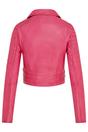 Fuchsia Infinity Leather Fuchsia Cropped Brando Leather Biker Jacket, Image 5 of 7