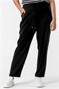 Black Curve 29" Elastic Waist Tie Front Joggers, Image 4 of 5