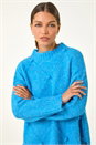 Blue Diamond Stitch Knit Jumper, Image 4 of 5