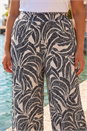 Natural  Curve Textured Print Wide Leg Trousers, Image 4 of 4