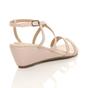 Natural AJVANI Natural Mid Wedge Heel Crossed Straps Sandals, Image 4 of 5