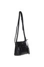 Black 'Rose' Elegant Leather Crossbody Bag with Adjustable Strap, Image 3 of 4