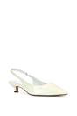 White XY LONDON White 'Jenny'  Pointed Toe Low Kitten Heel Slingback Pumps, Image 2 of 5