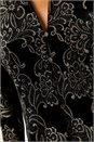 Black Velvet Metallic Print V-Neck Stretch Blouse, Image 5 of 5