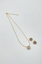 Gold Diamante Halo Necklace & Earrings Set, Image 2 of 5