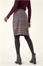 Red Houndstooth Stretch Pencil Skirt, Image 4 of 5