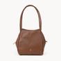 Tan 'DEBBIE' Pebble Grain Real Leather Shoulder Bag, Image 1 of 5