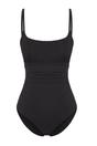 Black Strappy Square Neck Ruched Waist Swimsuit, Image 2 of 4