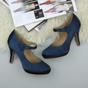 Navy Blue AJVANI Navy Blue High Heel Mary Jane Court Shoes, Image 4 of 6