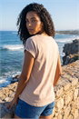 Natural  Plain Stretch Cotton Jersey T-Shirt, Image 2 of 4