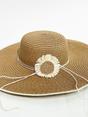 Beige SVNX Beige Sunflower Straw Sun Hat, Image 4 of 5