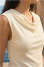 Cream  Dusk Knitted Cowl Neck Top, Image 4 of 4