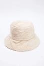 Beige Women's Plush Faux Fur Bucket Hat, Image 3 of 3